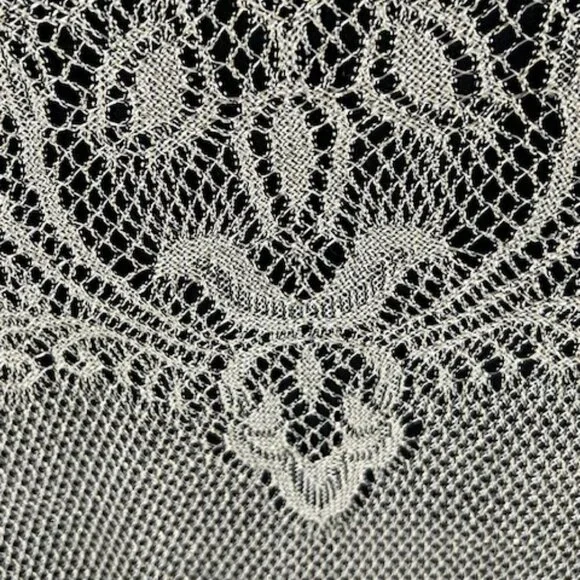 Onyx Nite Vintage Wendye Chaitin Silver Metallic Mesh Fringe Midi Dress & Duster - Picture 10 of 11